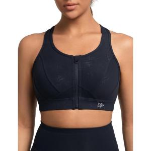 imageYvette Zip Front Sports Bra  High Impact Sports Bras for Women Plus Size Workout Fitness RunningDark Blue