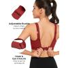 imageYvette Adjustable Molded Cup Supportive Sports Bras  High Impact Wireless Bra for Large BreastsRed