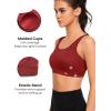 imageYvette Adjustable Molded Cup Supportive Sports Bras  High Impact Wireless Bra for Large BreastsRed