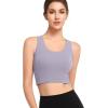 imageYvette Elegant Backless Yoga Bra Womens Light Support Sports Bra with Wide Shoulder Straps  Comfort Style ampamp Secure FitViolet