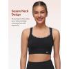 imageYvette Elegant Mesh Back Yoga Bra Racerback Light Support Padded Wireless Bra Full Coverage Cropped Tank TopBlack