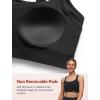 imageYvette Elegant Mesh Back Yoga Bra Racerback Light Support Padded Wireless Bra Full Coverage Cropped Tank TopBlack
