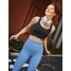 imageYvette Elegant Mesh Back Yoga Bra Racerback Light Support Padded Wireless Bra Full Coverage Cropped Tank TopBlack