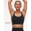 imageYvette Elegant Mesh Back Yoga Bra Racerback Light Support Padded Wireless Bra Full Coverage Cropped Tank TopBlack