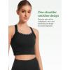 imageYvette Longline Cross Strap Sports Bras for Women Vivid Threaded Wide Sides Ypga Bra Light SupportBlack