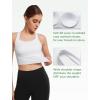 imageYvette Longline Cross Strap Sports Bras for Women Vivid Threaded Wide Sides Ypga Bra Light SupportWhite