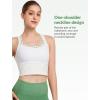 imageYvette Longline Cross Strap Sports Bras for Women Vivid Threaded Wide Sides Ypga Bra Light SupportWhite