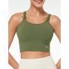 imageYvette Strappy Sports Bra Lightweight Series Workout Tank Tops Waffle Texture Removable Cups Yoga Bra for WomenGreen