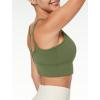 imageYvette Strappy Sports Bra Lightweight Series Workout Tank Tops Waffle Texture Removable Cups Yoga Bra for WomenGreen