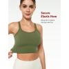 imageYvette Strappy Sports Bra Lightweight Series Workout Tank Tops Waffle Texture Removable Cups Yoga Bra for WomenGreen