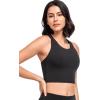 imageYvette Yoga Bras for Women Longline Sports Bra Racerback Workout Tops with Removable PadsBlack