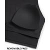 imageYvette Yoga Bras for Women Longline Sports Bra Racerback Workout Tops with Removable PadsBlack
