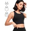 imageYvette Yoga Bras for Women Longline Sports Bra Racerback Workout Tops with Removable PadsBlack