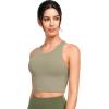 imageYvette Yoga Bras for Women Longline Sports Bra Racerback Workout Tops with Removable PadsGreen