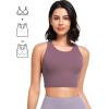 imageYvette Yoga Bras for Women Longline Sports Bra Racerback Workout Tops with Removable PadsPurple
