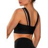 imageYvette Yoga Sports Bras Carving Series Spaghetti Strap Padded Breathable Workout Crop Tank Tops Sports Bra for WomenBlack