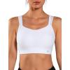 imageYvette Yoga Sports Bras Carving Series Spaghetti Strap Padded Breathable Workout Crop Tank Tops Sports Bra for WomenWhite