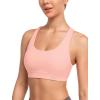 imageYvette Yoga Sports Bras for Women Light Support Sexy Criss Cross Back Bra with Removable PadPink
