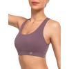 imageYvette Yoga Sports Bras for Women Light Support Sexy Criss Cross Back Bra with Removable PadPurple