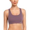 imageYvette Yoga Sports Bras for Women Light Support Sexy Criss Cross Back Bra with Removable PadPurple