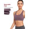 imageYvette Yoga Sports Bras for Women Light Support Sexy Criss Cross Back Bra with Removable PadPurple