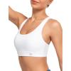imageYvette Yoga Sports Bras for Women Light Support Sexy Criss Cross Back Bra with Removable PadWhite