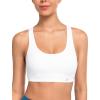 imageYvette Yoga Sports Bras for Women Light Support Sexy Criss Cross Back Bra with Removable PadWhite