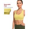 imageYvette Yoga Sports Bras for Women Light Support Sexy Criss Cross Back Bra with Removable PadYellow