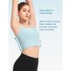 imageYvette Yoga Sports Bras for Women Longline Square Neck Plain Light Support Padded Wireless Bra Full Coverage Cropped Tank TopBlue
