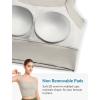 imageYvette Yoga Sports Bras for Women Longline Square Neck Plain Light Support Padded Wireless Bra Full Coverage Cropped Tank TopLight Beige