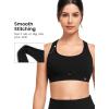imageYvette Yoga Sports Bras for Women Low Impact Paded Racerback Bra with Removable PadsBlack