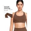 imageYvette Yoga Sports Bras for Women Low Impact Paded Racerback Bra with Removable PadsBrown