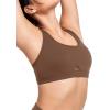 imageYvette Yoga Sports Bras for Women Low Impact Paded Racerback Bra with Removable PadsBrown