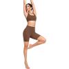 imageYvette Yoga Sports Bras for Women Low Impact Paded Racerback Bra with Removable PadsBrown