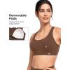imageYvette Yoga Sports Bras for Women Low Impact Paded Racerback Bra with Removable PadsBrown