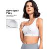imageYvette Yoga Sports Bras for Women Low Impact Paded Racerback Bra with Removable PadsWhite