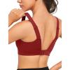 imageYvette Adjustable Molded Cup Supportive Sports Bras  High Impact Wireless Bra for Large BreastsRed
