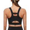imageYvette Elegant Mesh Back Yoga Bra Racerback Light Support Padded Wireless Bra Full Coverage Cropped Tank TopBlack