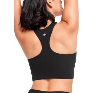 imageYvette Yoga Bras for Women Longline Sports Bra Racerback Workout Tops with Removable PadsBlack