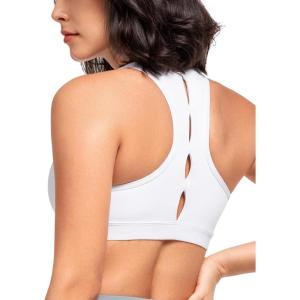 imageYvette Yoga Sports Bras for Women Low Impact Paded Racerback Bra with Removable PadsWhite