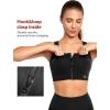 imageYvette Adjustable Sports Bras for Women High Impact Front Zip Mesh Supportive Bras for Large Bust Plus SizeBlack