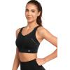 imageYvette Adjustable Sports Bras for Women High Impact Front Zip Mesh Supportive Bras for Large Bust Plus SizeBlack