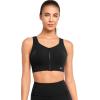 imageYvette Adjustable Sports Bras for Women High Impact Front Zip Mesh Supportive Bras for Large Bust Plus SizeBlack