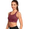 imageYvette Adjustable Sports Bras for Women High Impact Front Zip Mesh Supportive Bras for Large Bust Plus SizeBurgundy