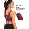 imageYvette Adjustable Sports Bras for Women High Impact Front Zip Mesh Supportive Bras for Large Bust Plus SizeBurgundy
