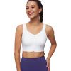 imageYvette Adjustable Sports Bras for Women High Impact Front Zip Mesh Supportive Bras for Large Bust Plus SizeWhite