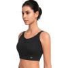 imageYvette Adjustable Zip Front Sports Bras for Women High Support Impact Criss Cross Running Bra for Large BreastsBlack