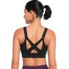 imageYvette Adjustable Zip Front Sports Bras for Women High Support Impact Criss Cross Running Bra for Large BreastsBlack