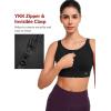 imageYvette Adjustable Zip Front Sports Bras for Women High Support Impact Criss Cross Running Bra for Large BreastsBlack