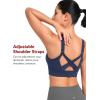 imageYvette Adjustable Zip Front Sports Bras for Women High Support Impact Criss Cross Running Bra for Large BreastsBlue